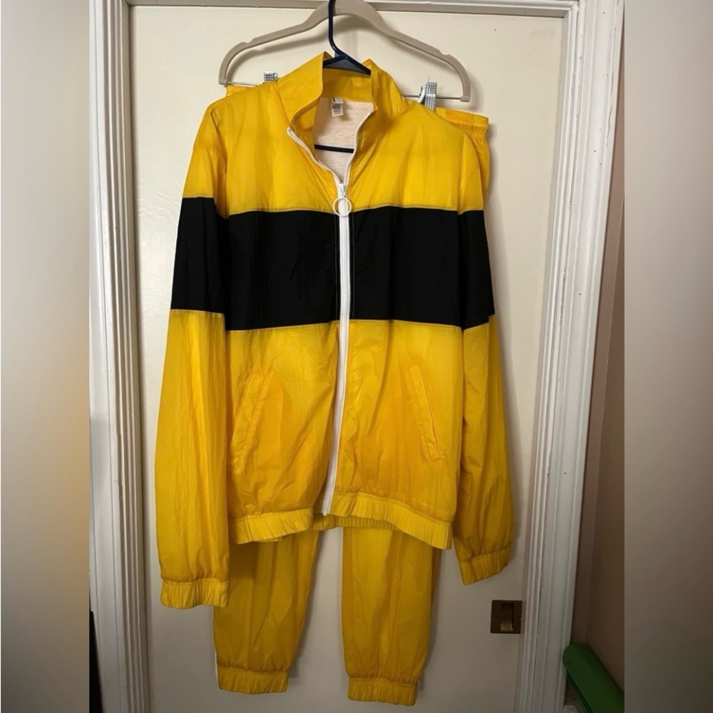 Vibrant Yellow and Black Tracksuit